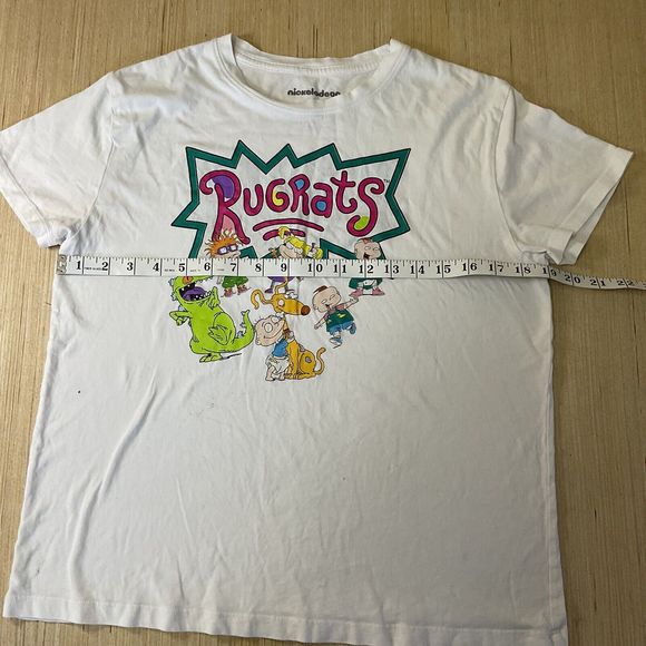 Juniors Big Kid Nickelodeon Rugrats Graphic White T-Shirt Size Medium Small Flaw - Picture 6 of 6